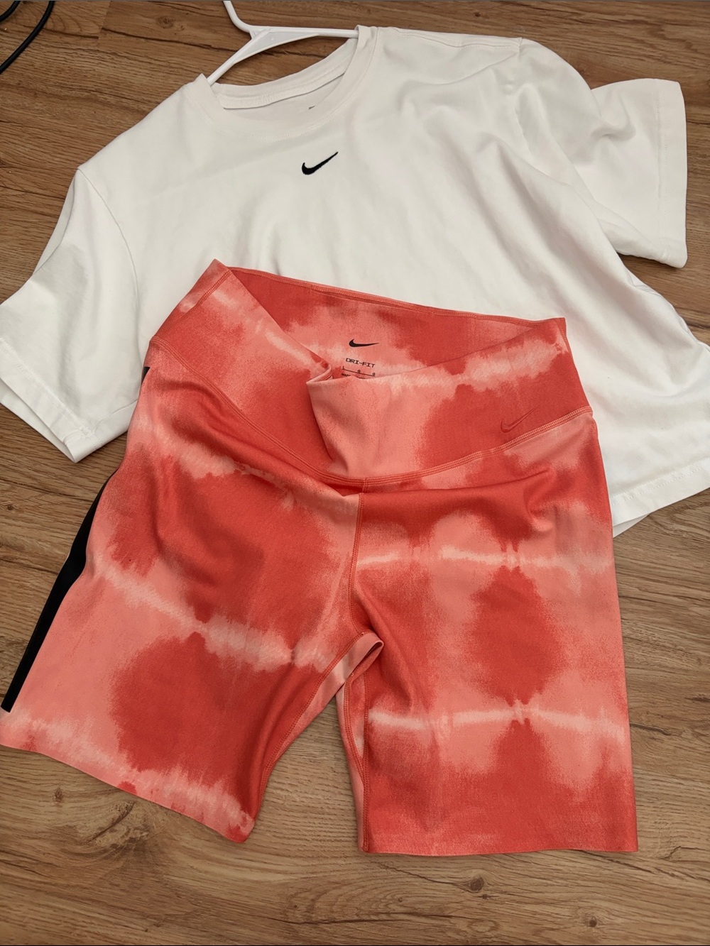 Nike Red Tie-Dye Bike Shorts